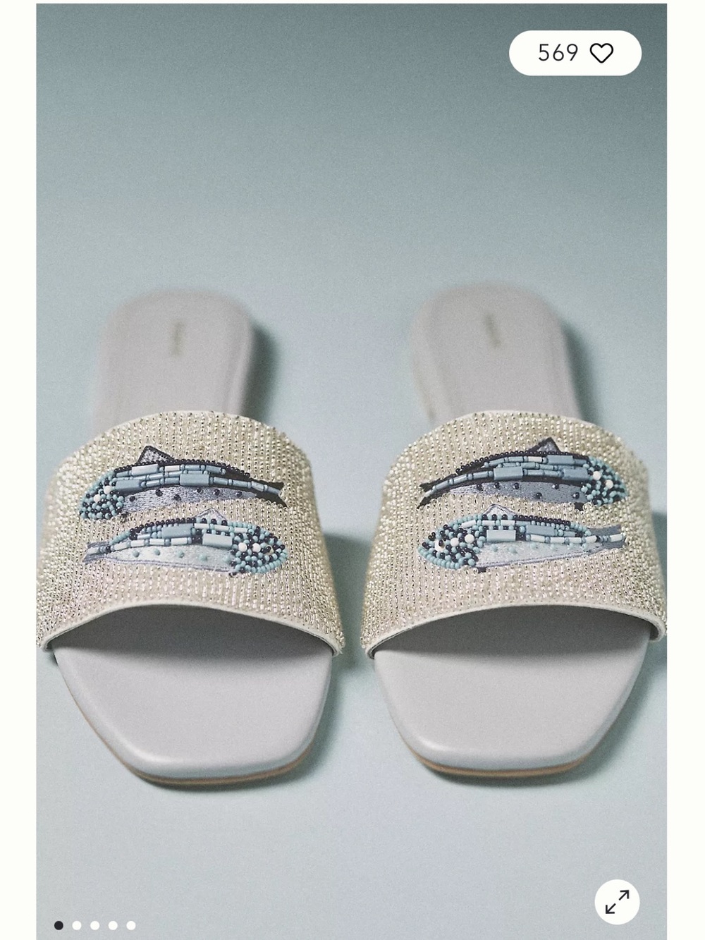 NWOT Anthropologie (39) Maeve Fiona Beaded Slide Sandals